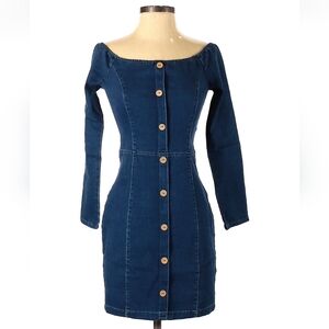 BLASHE off the shoulder denim dress size Small